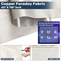 Military Grade Faraday Fabric 43″x118″ for WiFi, Cell, RFID, EMP Protection