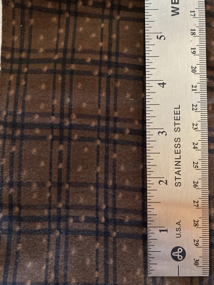 Dark Brown Black Plaid Buggy Barn Glass Cotton Flannel 18.5″ x 44″ Width