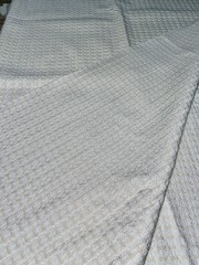 White Chenille Block On Solid. 58”w X 72” L. Decorator Interior Fabric