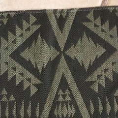 Pindler Pendleton Sunbrella Fabric Sample Square Black Green Geometric 13×13″