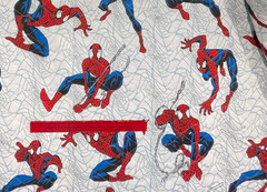 Marvel Spider-Man Quilted Fabric Pre-Quilted Blue Backing 2 3/8 Yards Action