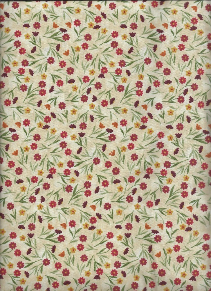 “Colorful Cats”, Field of Flowers, Vanilla, Benartex, BTY