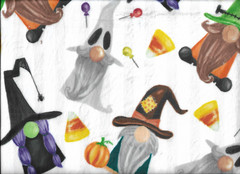 60″ 100% polyester Halloween fabric “Ghastly Gnomes” by Shannon Fabrics