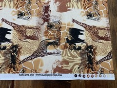 Lot Cotton Fabric Quilt Panel Cranston African Serengeti Safari Animal Patchwork