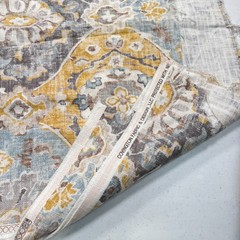 convington upholstery fabric cotton gray yellow floral louts 55×98 2.75yards
