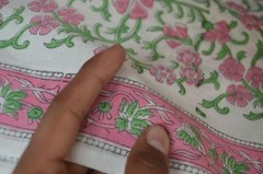 7 Yard Hand Block Floral Print Fabric 100%Cotton NO TARRIF CHARGES 100%✅ZK_234