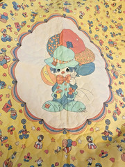VTG Precious Moments Clown Boy Pre-Quilted Crib Panel Spectrix 45″x35″