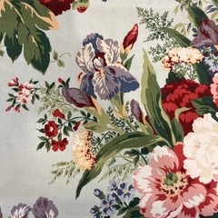 Vtg Cottagecore Cotton Chintz Deborah Danser Fabriyaz Floral Decor Fabric MINT