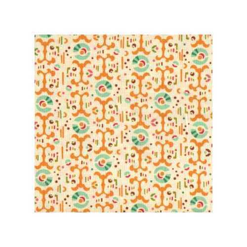 03457 Freshcut Abstract Apricot Aqua – Quarter Yard