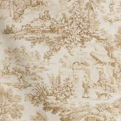 Toile de Jouy Various Colors by the Metre | Height 280cm | 100% Cotton