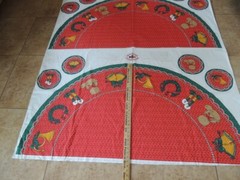RARE VTG. CHRISTMAS TREESKIRT/TABLECLOTH PANELS/BERRY MERRY CHRISTMAS – U-PICK 1