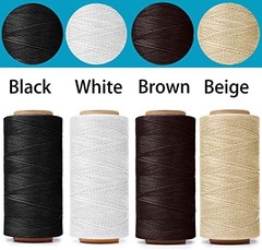 568 Yards 2 PCS 150D 0.8mm Waxed Thread for Leather Sewing, Leather Thread for H