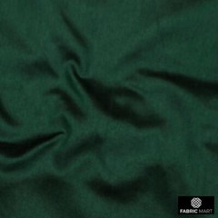 Bottle Green Faux Silk Fabric By The Yard, 42 inches width Green Silk Fabric
