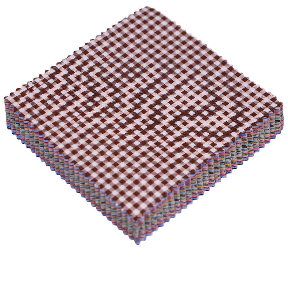 80Pcs 5×5 inch Gingham Cotton Fabric Squares, Plaid Charm Packs for Quilting …