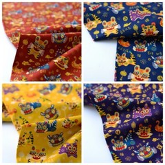 Cartoon Tiger Fabric Animal Pattern DIY Chinese New Year Cloth Sewing By Meter