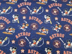 HOUSTON ASTROS MLB DISNEY DESIGN 100% COTTON 1 YD PIECE BRAND NEW COLORS DESIGN