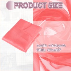 2 Yards x 59″ Iridescent Sheer Organza Fabric, Watermelon Red