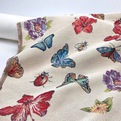Colorfull Butterfly Jacquard Fabric DIY Skirt Coat Clothes Craft Sewing Material