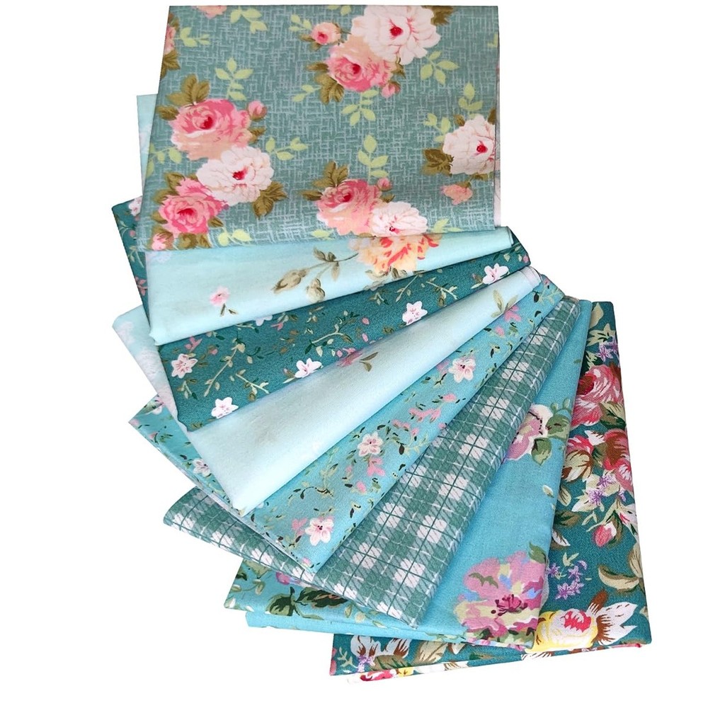 8pcs Cotton Craft Fabric Bundle 18″ x 22″ Pre-Cut Fat Quarters Quilting Fabri…