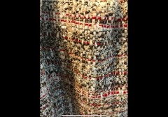 Mendel Goldberg Wool Blend Tweed Boucle, 2yds X 60″,Brown, Tan, Off White, Red