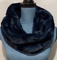 Infinity Scarf Handmade Blue Lux Cuddle Fabric Shannon 10 In Wide 35 In Long