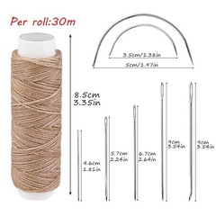 Ftyiwu Waxed Thread, Upholstery Needle and Thread 32 32Yard, Original Khaki