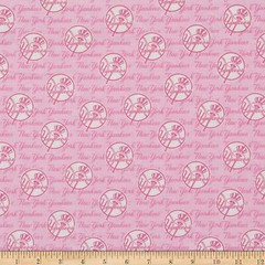 Cotton New York Yankees Pink MLB Baseball Sports Team Fabric Print BTY D158.25