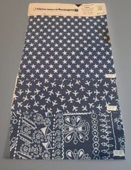 Vintage Klopman Mills Burlington Fabric Samples Trigger Retro 1969 Blue 3 Pieces