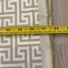 3.7 Yards Reversible Greek Key Upholstery Fabric Beige Tan Geometric 58 Wide
