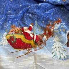 Daisy Kingdom Christmas Fabric, Twas the Night Double Border – 1.4 yd 60″ CUT