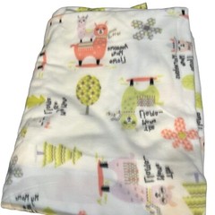 PASTEL LLAMAS On White Soft Fabric 60”x80” Joann’s Linens Style #47817 Anti-pull