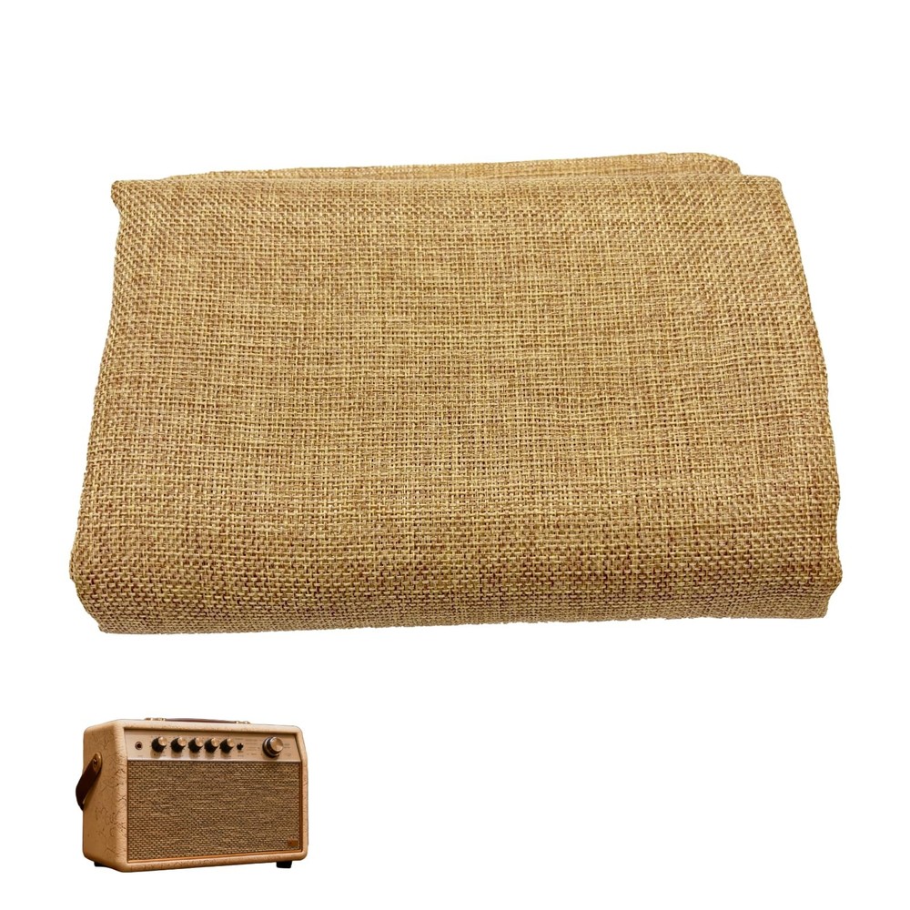 19.7×57.5 Inch Linen Speaker Grill Cloth Protective Dustproof Mesh Beige