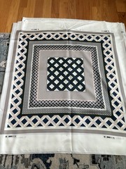 LANCEL Paris 1876 MOTIF GRAPHIC Print 100% SILK Square Scarf Foulard Fabric