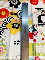 Lot of 10 Coordinating Fabric Scraps Bright Colors Sewing Theme Black Red Blue