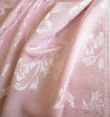 Solid Light Pink Floral Brocade Satin Fabric Textured 44″ Wide x 4 Yards