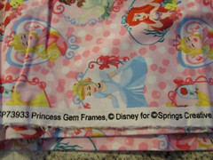 Vintage 30″ x 44″ Quilt Fabric Princess Gem Frames Disney Ariel Belle Cinderella