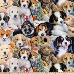 Mainstays 58″ x 1.5 yard Lux Anti-pill Fleece Garden Puppies Fabric Precut,Multi