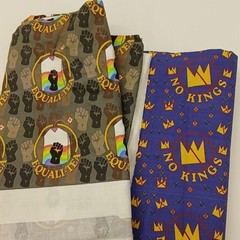 Equality No Kings Digitally Printed Quilting Cotton Fabric Lot 2 USA Multicolor