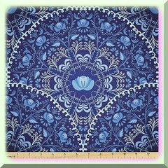 Dark Blue Waterproof Floral Fabric 108×58 inches