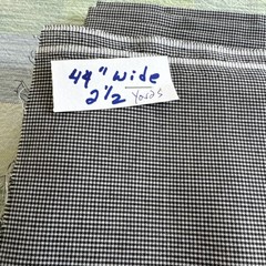 2 1/2 Yards X 44” BLK/WT Fabric Clean Stored In Clear Bag See My Other Listing
