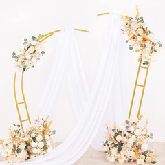 Wedding Arch Draping Fabric 2 Panels 29″ X 19Ft White Sheer Chiffon Curtain Drap
