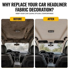 Headliner Fabric 108″ L x 60″ W Foam Backing for Car Truck RV SUV Boat Beige