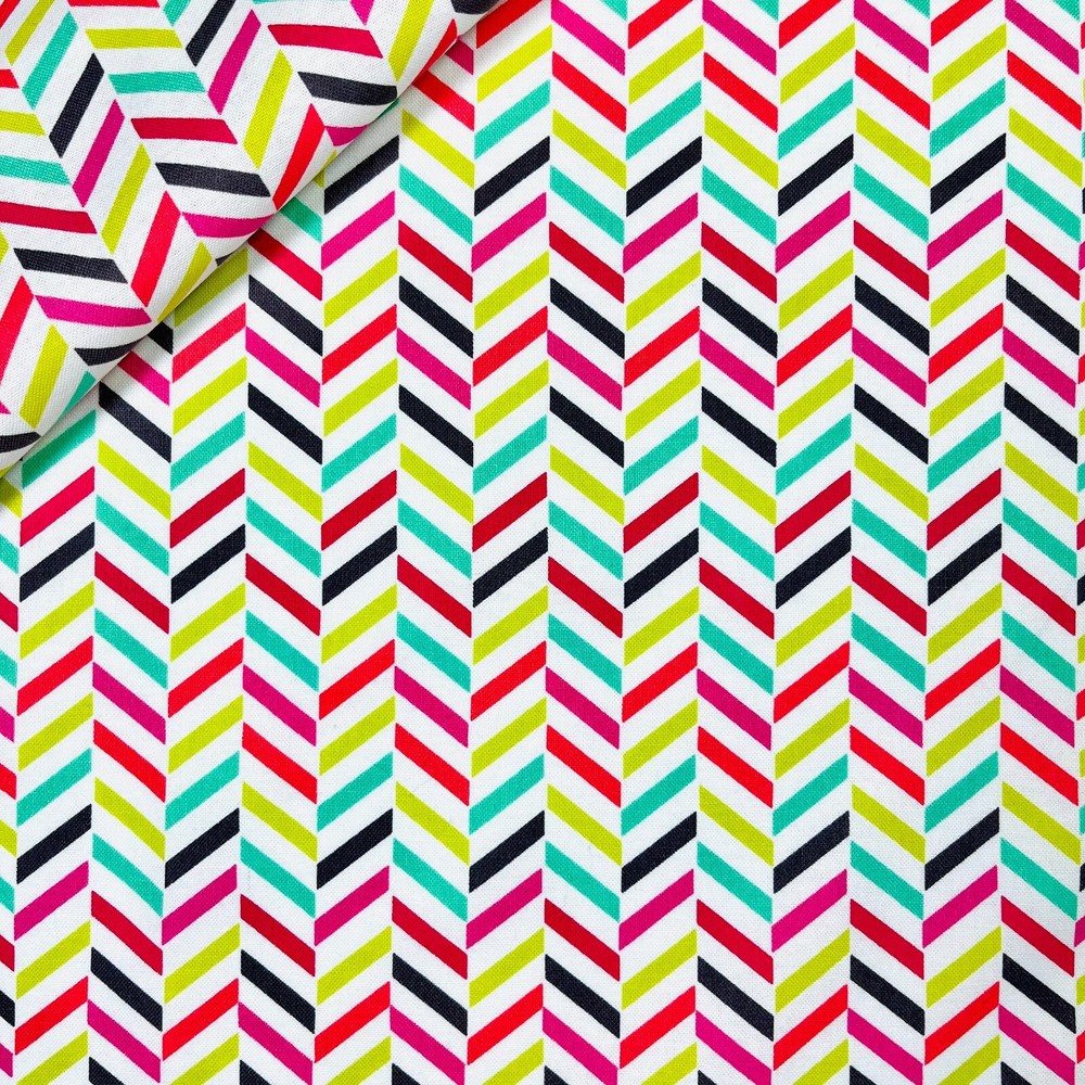Chevron Striped Fabric Tutti Tango 71468 by AMF 44” long x 45″ wide 100% Cotton