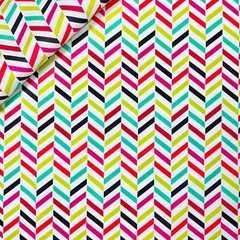 Chevron Striped Fabric Tutti Tango 71468 by AMF 44” long x 45″ wide 100% Cotton