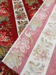 Waverly Fabric Rochelle French Country Rooster Multicolor Floral 60X 55 Cotton