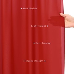 2 Panels 20FT Red Chiffon Wedding Arch Drapes Sheer Backdrop Curtain Decor