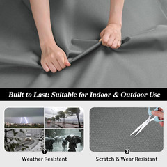 100% Waterproof Fabric Marine Canvas, 58″ W 600D, 1 Yard Light Gray | Pvc-Backed