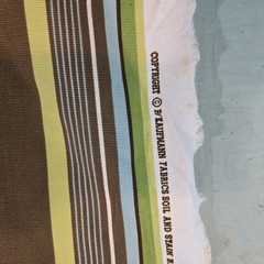 Kaufman Fabric 60″ x 5+ yards Soil & Stain Resistant Blue Brown Green Stripe y2k