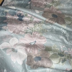 Vintage Floral House N Home Fabric 1990 -191a Green Print 7 Yards Nice