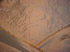 16-5/8Y Kravet 24637 Coin Gold Floral Vine Embroidered Silk Upholstery Fabric
